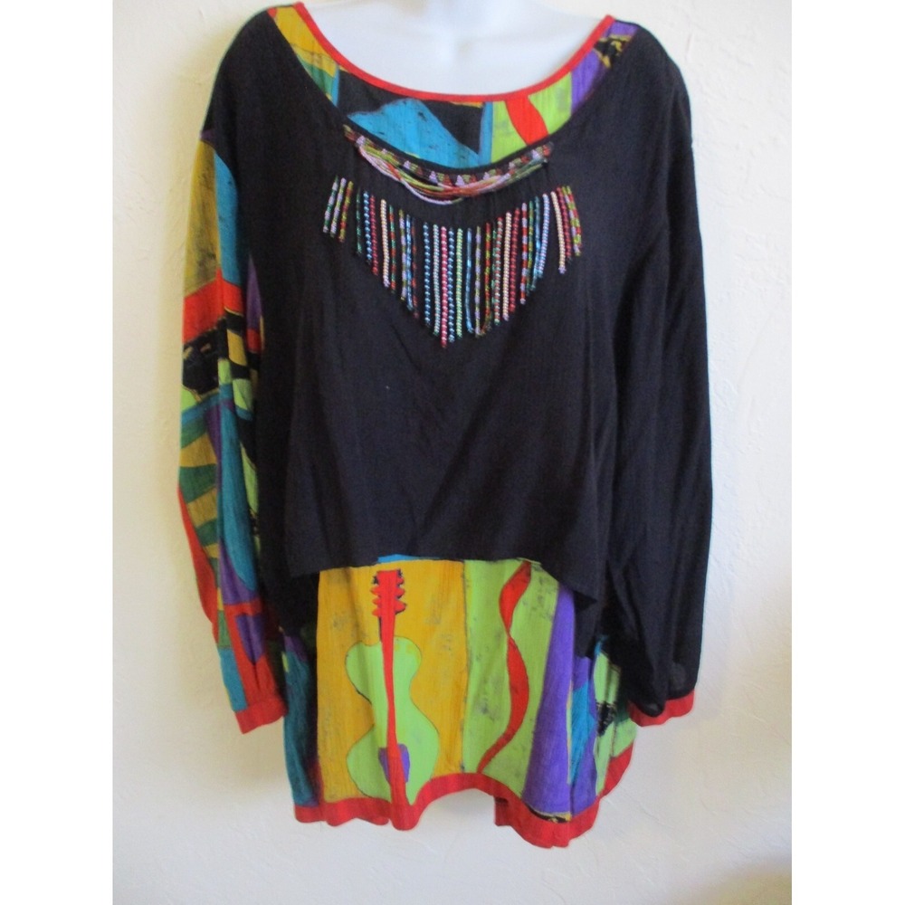We Be Bop Layered & Beaded Tunic Top Plus Size 1x